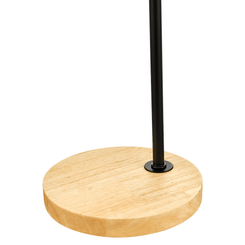 Modern Black Table Lamp Desk Light Timber Base Bedside Bedroom