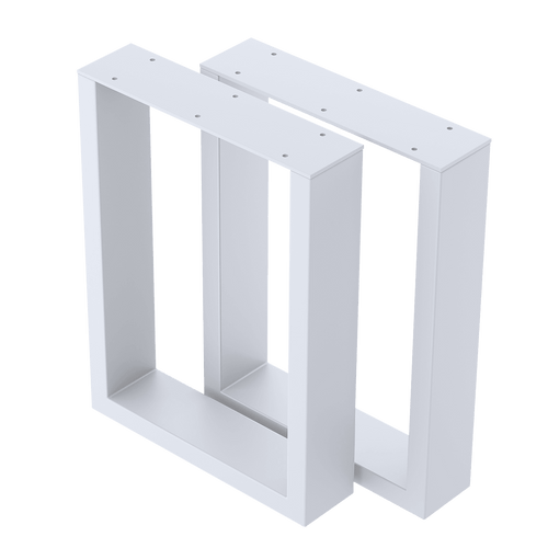 Trapezoid-Shaped Table Bench Desk Legs Retro Industrial Design Fully Welded - White