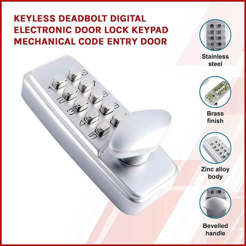 Keyless deadbolt digital electronic door lock keypad mechanical Code ...