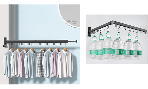 Foldable Wall Hanging Clothes Drying Rack Clothes Balcony Retractable Hanger