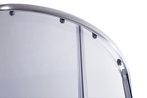 90 x 90cm Rounded Sliding 6mm Curved Shower Screen with Base in Chrome with Black Base