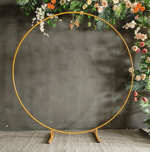 2M Wedding Hoop Round Circle Arch Backdrop Flower Display Stand Frame Background Gold