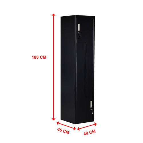Multipurpose Locker – Black Dual L-Shaped Door with Standard Lock with 2 Keys