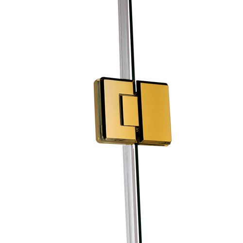 100 x 90cm Frameless 10mm Glass Shower Screen By Della Francesca GOLD Hardware, SQUARE Handle