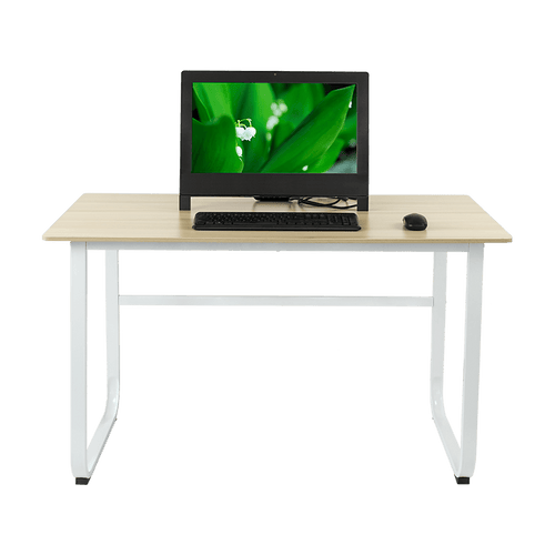 Wood & Steel Solid Computer Desk Home Office Furniture