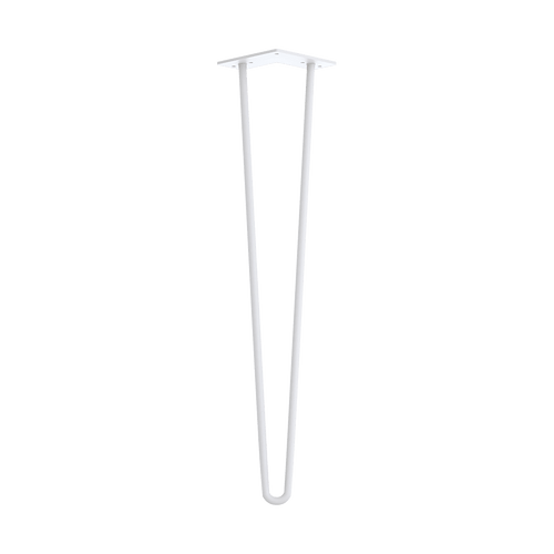 Set of 4 White Industrial Retro Hairpin Table Legs 12mm Steel Bench Desk - 71cm