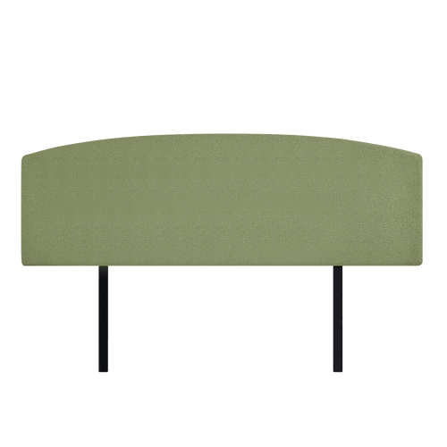 Curved King Bed Deluxe Headboard Bedhead Linen Fabric Olive Green 