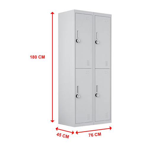 2x2 Door Grey Metal Locker – Secure Storage with 4-Digit Combination Lock