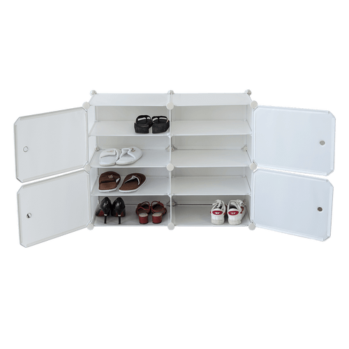 White Cube DIY Shoe Cabinet Rack Storage Portable Stackable Organiser Stand 