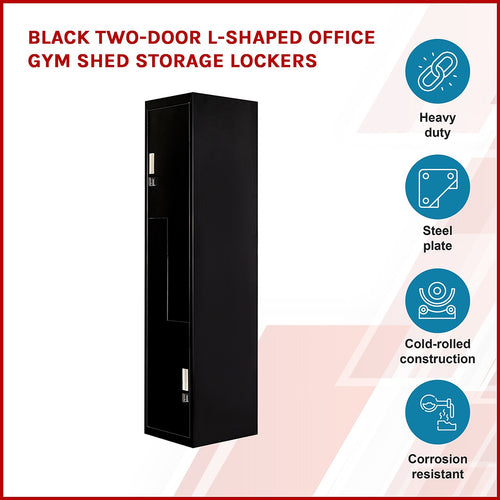 Multipurpose Locker – Black Dual L-Shaped Door with Padlock-operated