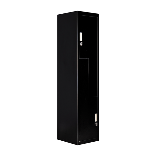 Multipurpose Locker – Black Dual L-Shaped Door with Padlock-operated
