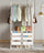 Metal Open Wardrobe Modern Storage Cabinet Tall Clothes Drawers Hanger Coat Rack