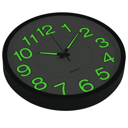 305mm Luminous Wall Clock Glow In The Dark Silent Quartz Indoor Home Modern Clock