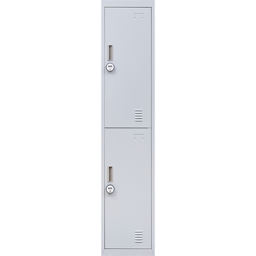 2-Door Grey Locker Cabinet 4-Digit Combination Lock – Secure & Durable