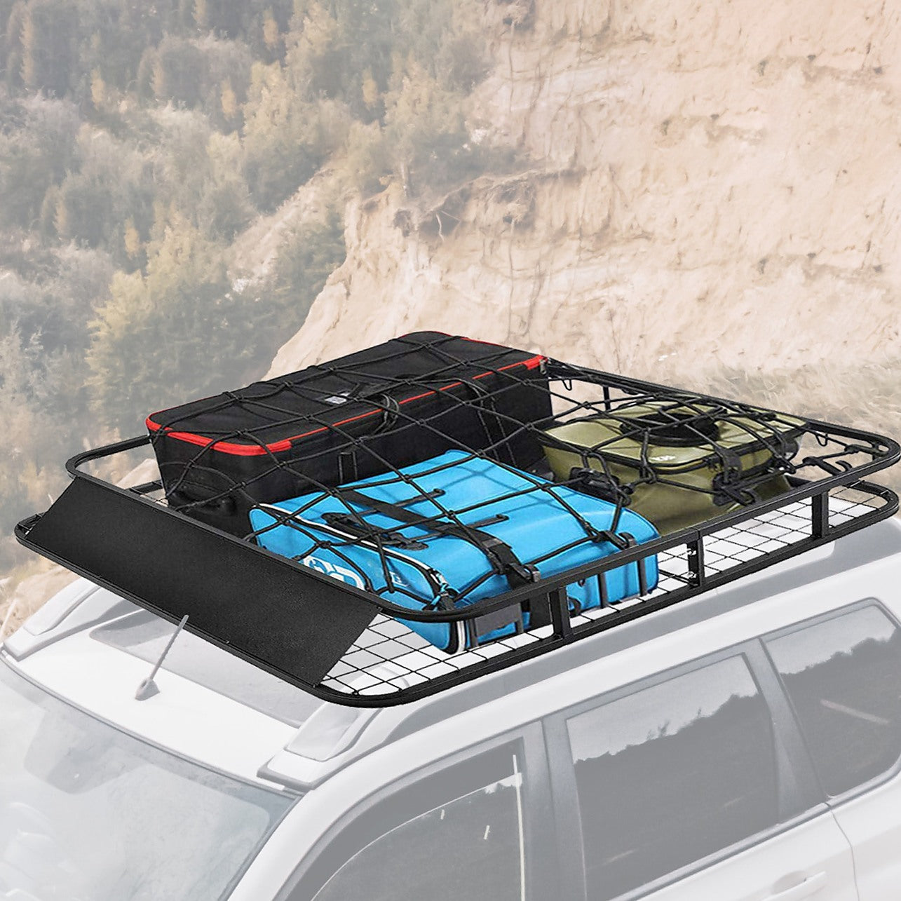 Universal Roof Rack Basket - Car Luggage Carrier Steel Cage