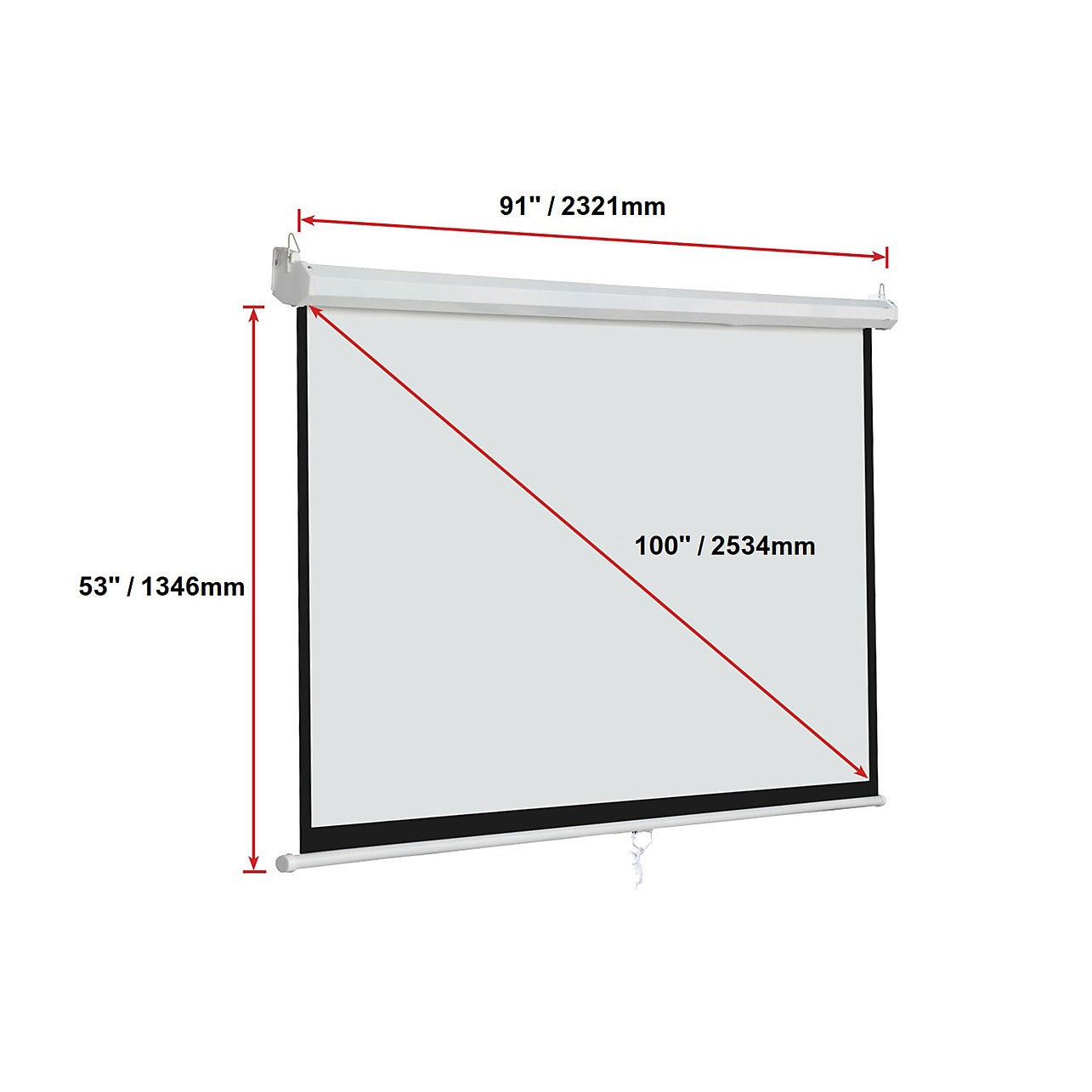 100 Inch Projector Screen Dimensions