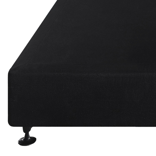 King Single Slatted Ensemble Bed Base - Midnight Black Linen Breathable Cover