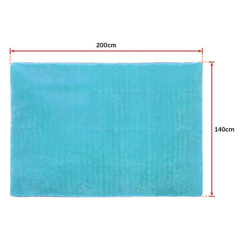 200x140cm Floor Rugs Large Shaggy Rug Area Carpet Bedroom Living Room Mat Turquoise