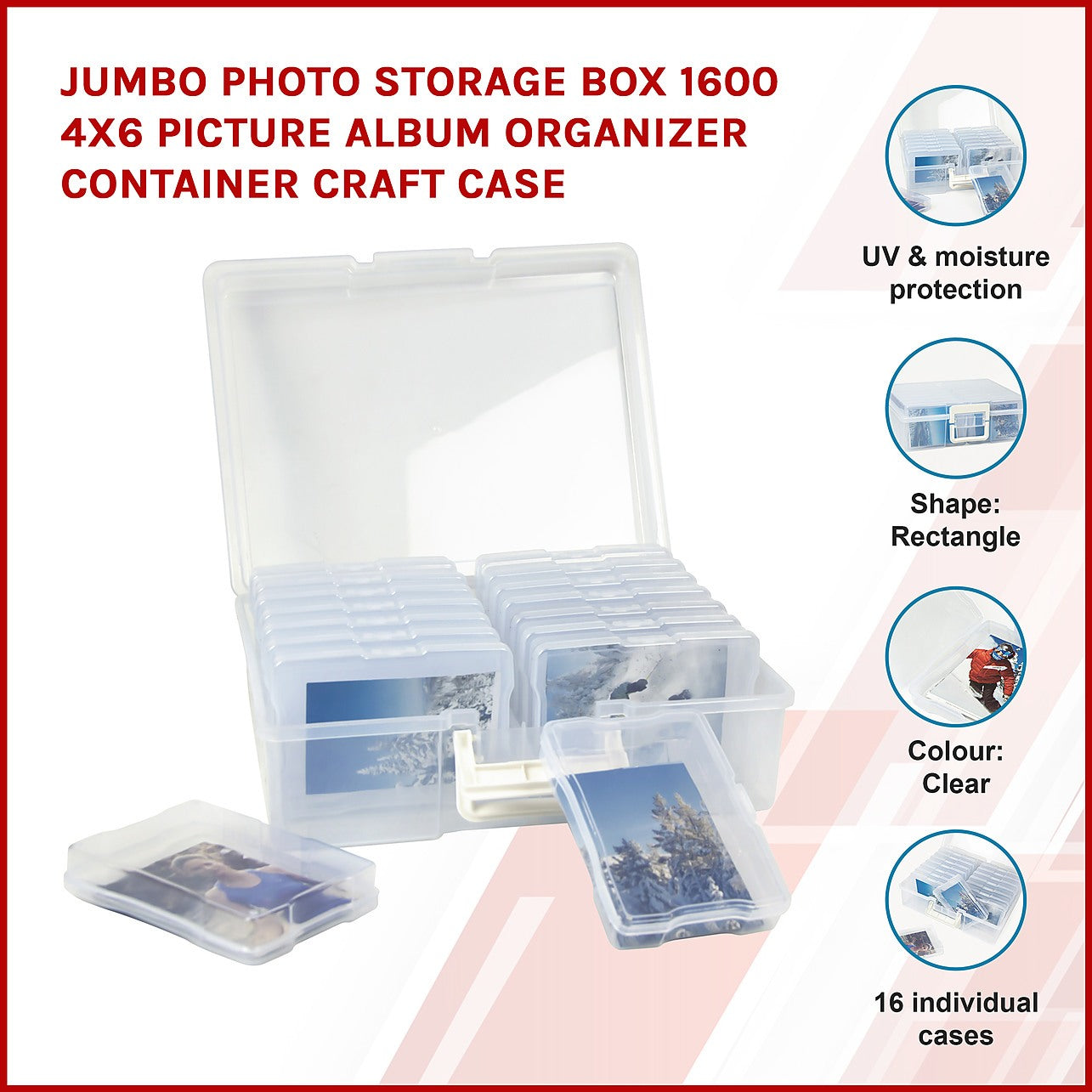 Dropship Photo Case 5 X 7 Photo Box Storage And Craft Keeper