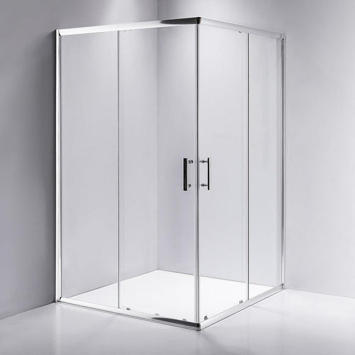 1200 x 1000mm Sliding Door Nano Safety Glass Shower Screen in CHROME