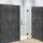 90 x 200cm Wall to Wall Frameless Shower Screen in Black Hardware, Square Handle