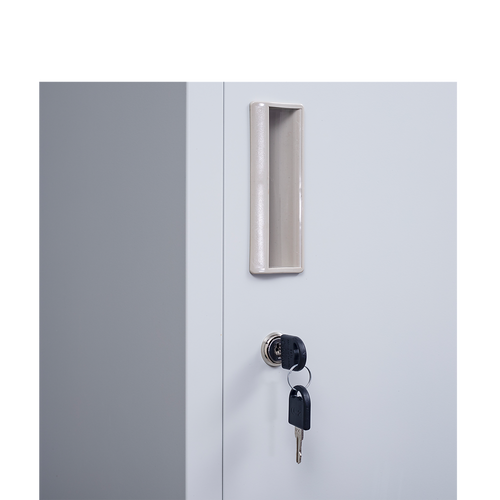 6-Door Grey Metal Locker Cabinet – Vertical Storage with Standard Lock with 2 Keys for Office, School