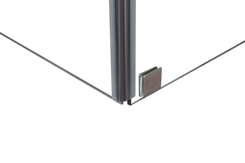 1000 x 1000mm Frameless 10mm Glass Shower Screen By Della Francesca CHROME Hardware, Round Handle