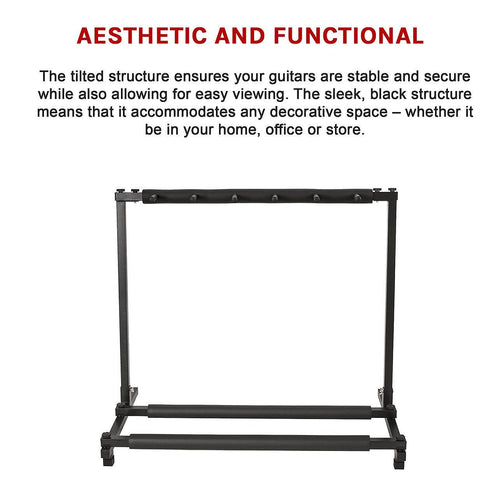 Guitar Stand 5 Holder Guitar Folding Stand Rack Band Stage Bass Acoustic Guita