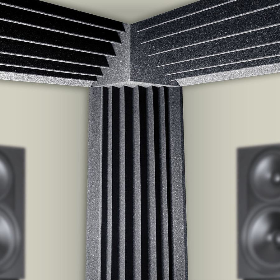 Foam Bass Traps – 20pc Black Acoustic Foam Corner Set