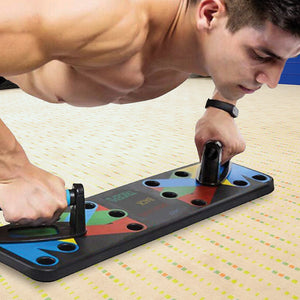 9 in1 Push Up Board Yoga Bands Fitness Workout Train Gym Exercise Pushup Stand
