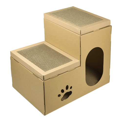 Cat Cardboard House Tree Tower Condo Scratcher Pet Post Pad Mat Furniture