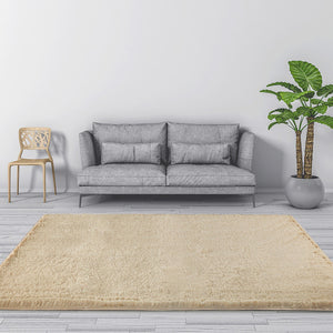 230x200cm Floor Rugs Large Shaggy Rug Area Carpet Bedroom Living Room Mat Beige