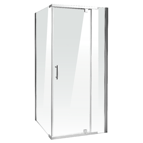 900 x 900 x 1900mm Framed Safety Glass Pivot Door Shower Screen in CHROME