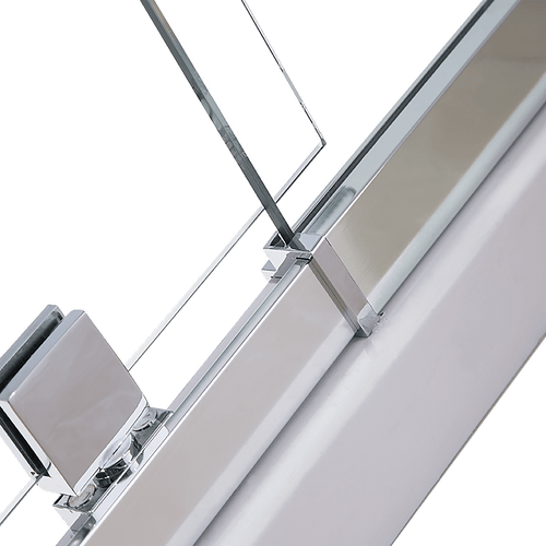 Front: (82~90) x 195cm Adjustable Semi Frameless Shower Screen in Chrome Side: (89~92) x 195cm