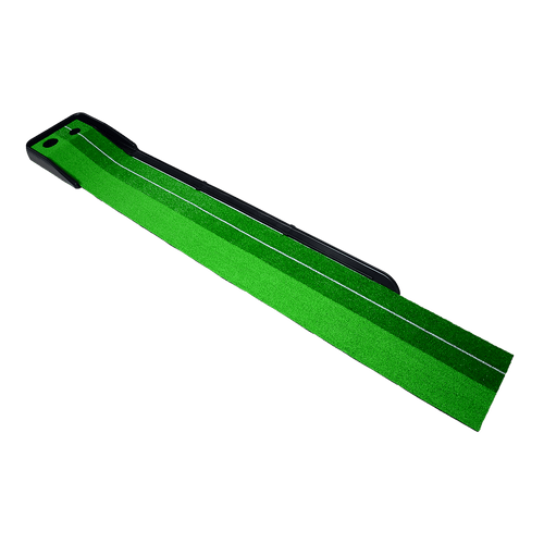 Indoor Practice Putting Green 2.5m Mat Inclined Ball Return Fake Grass 2 Holes