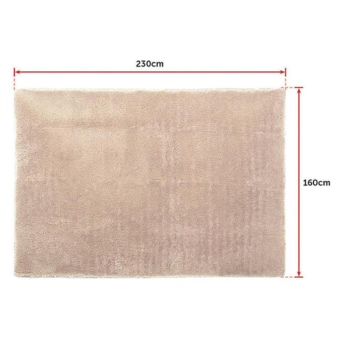 230x160cm Floor Rugs Large Shaggy Rug Area Carpet Bedroom Living Room Mat Beige