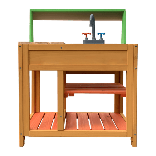 Childrens Outdoor Play Mud Kitchen Sand Pit with Display Shelf