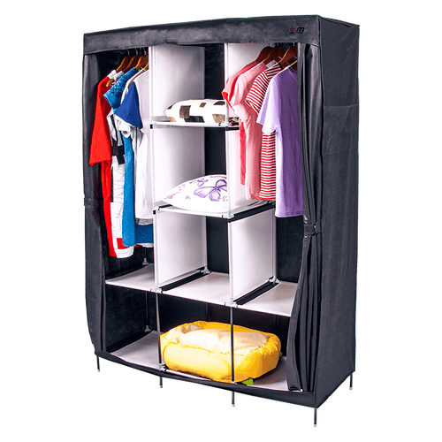 Large Portable Clothes Closet Canvas Wardrobe Storage Organizer with Shelves