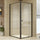 Front: (82~90) x 195cm Adjustable Semi Frameless Shower Screen in Black Side: (98~101) x 195cm