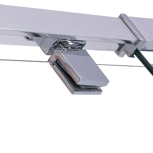 Front: (82~90) x 195cm Adjustable Semi Frameless Shower Screen in Chrome No Side Return