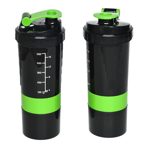 2x Protein Gym Shaker Premium 3 in 1 Smart Style Blender Mixer Cup Bottle Spider