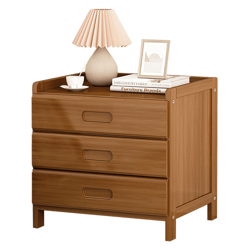 Bamboo Bedside Table Nightstand Storage Bedroom Sofa Side Stand - Dark Wood