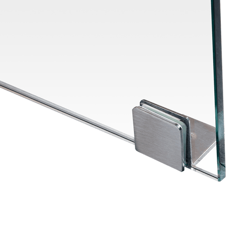 100 x 90cm Frameless 10mm Glass Shower Screen By Della Francesca Nickel Hardware, Round Handle