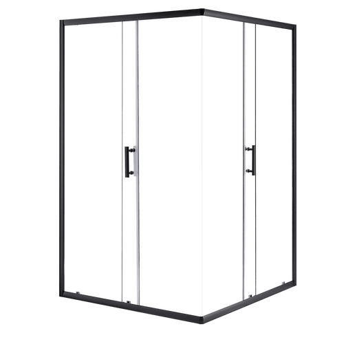 1000 x 900mm Sliding Door Nano Safety Glass Shower Screen in Black