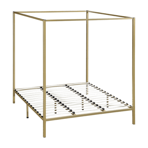 4 Four Poster King Bed Frame - Gold
