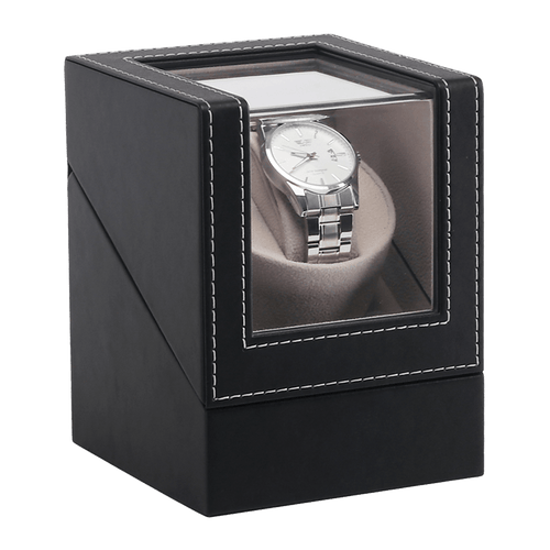 Automatic Watch Winder Display Box Case Motor Rotation Storage PU Leather