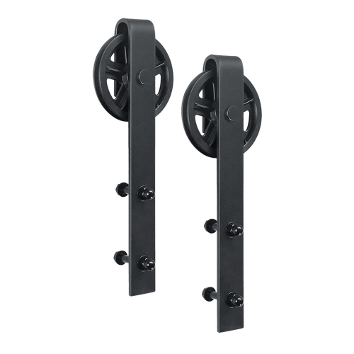2m Big Spoke Wheel Black Sliding Barn Door Hardware