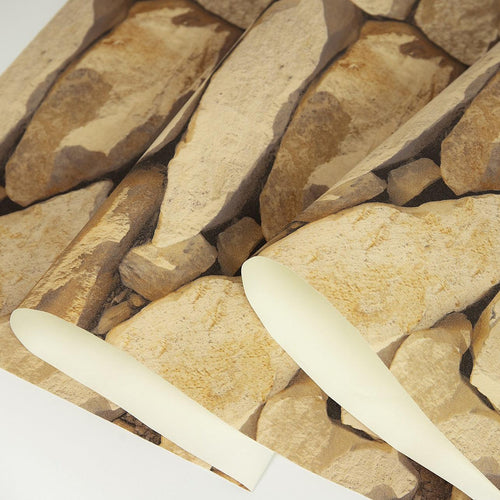 Rustic Rock Brick Wallpaper 