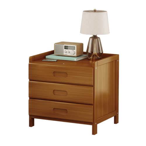 Bamboo Bedside Table Nightstand Storage Bedroom Sofa Side Stand - Dark Wood