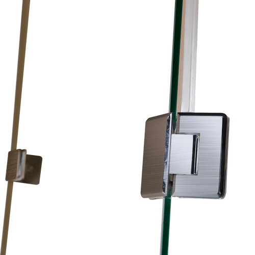 110 x 90cm Frameless 10mm Glass Shower Screen By Della Francesca Nickel Hardware, Round Handle